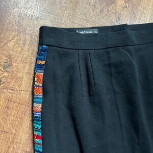 Louis Feraud Black Pencil Skirt Size 44 Colorful Side Stripe Detail